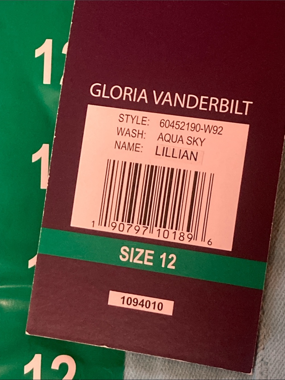 Gloria Vanderbilt Lillian Skimmer Aqua Sky Blue Sz 12 NWT - Picture 8 of 11